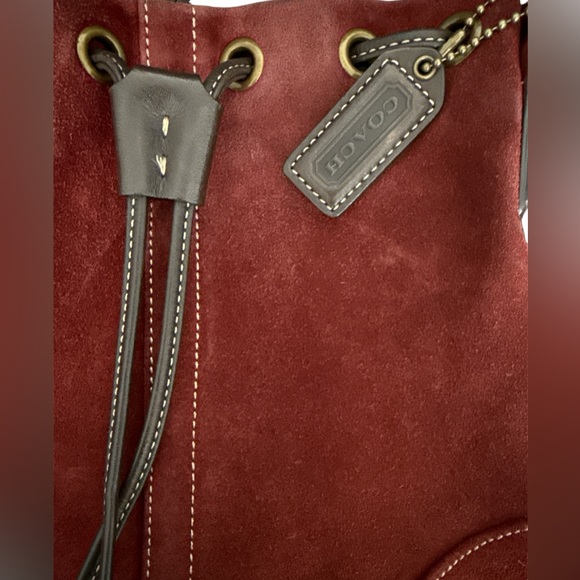 Vintage Coach Burgundy Suede Bag Good Used Condition - Picture 3 of 7